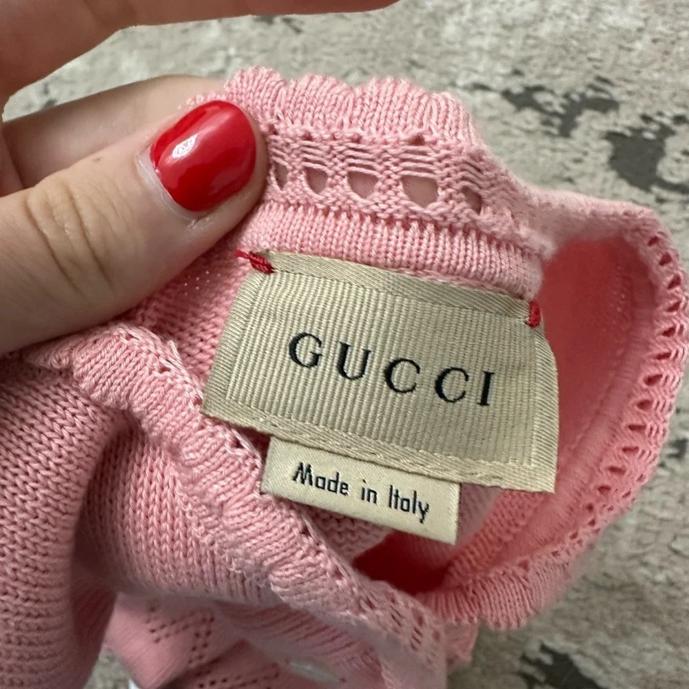 Gucci Pink Crochet Sweater Dress Size 3 Years RARE - Picture 4 of 4
